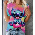thumbnail image 3 of Camiseta de dibujos animados divertidos de Disney Stitch Camiseta de mujer con estampado de Lilo Stitch Camiseta estilo hip hop Ropa de mujer, 3 of 5