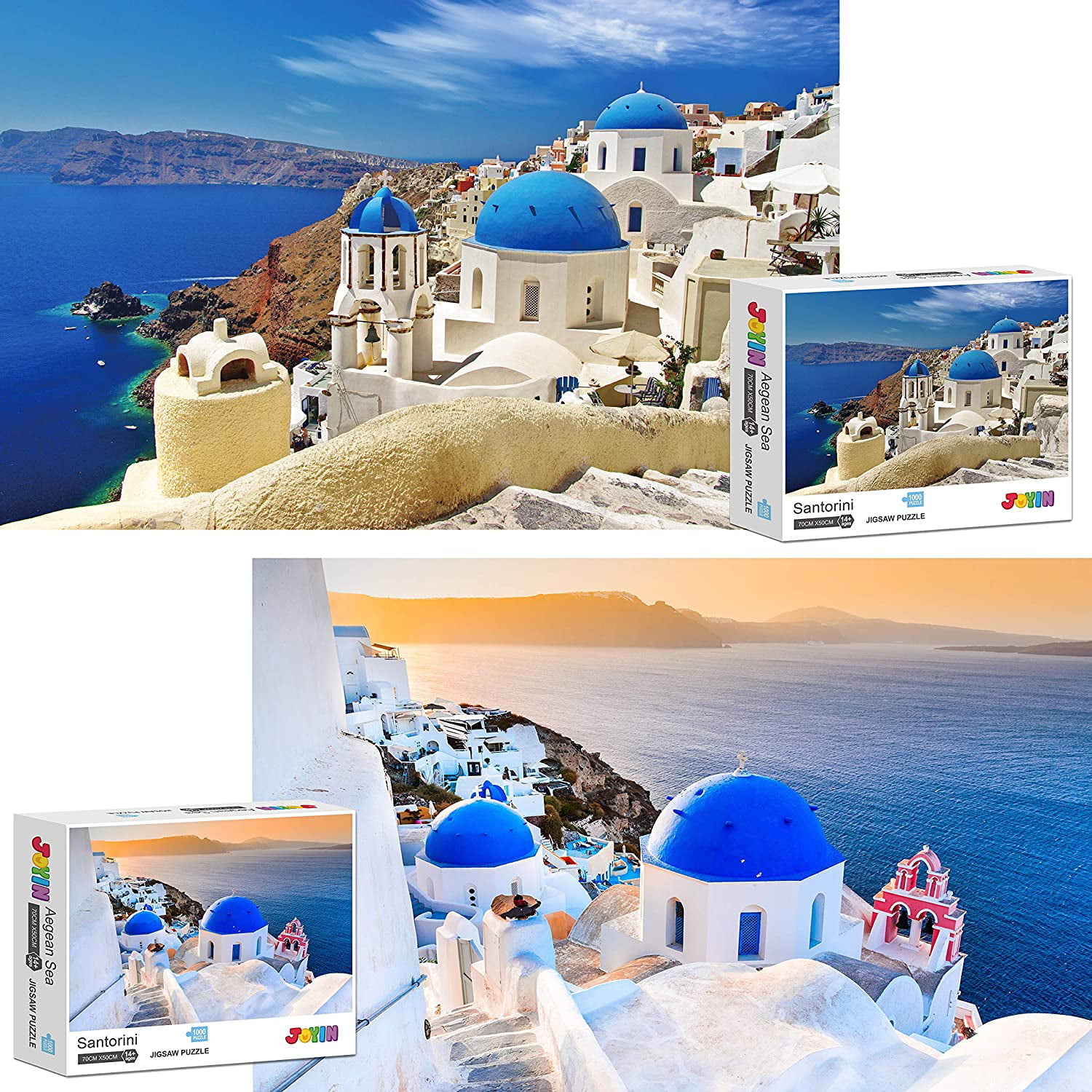 1000 Pieces Puzzles Jigsaw Santorini Isand Landscape Educational Toys Aegean Sea 