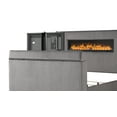 thumbnail image 4 of Lavish Modern Style King Bed with Fireplace and TV Stand made with Wood in Gray, 4 of 10