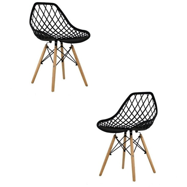 Set de 2 Sillas Eames Comedor Vento Plastico Negro Mundo In Hogar