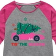 thumbnail image 3 of Barbie - Holiday & Christmas - 'Tis The Season - Toddler & Youth Girls Raglan Graphic T-Shirt, 3 of 4