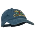 thumbnail image 5 of Merry Christmas Mistletoe Embroidered Washed Dyed Cap - Navy OSFM, 5 of 5