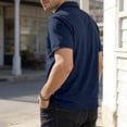 thumbnail image 4 of GrmtClth Polo Shirts for Men Work Collared Golf Shirt Loose Short Sleeve Tops Fashion with Pocket Outfit with Button Navy 3XL, 4 of 7