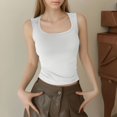 thumbnail image 5 of JULMCOMO Cotton Tank Tops for Women Square Neck Slim Fit Comfy Casual Tank Tops Sleeveless Summer Basic Shirts White L, 5 of 6