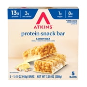 Atkins Lemon Flavored Snack Bar, High Protein Bar, Low Sugar and Low Carb, Keto Friendly Snack, High in Fiber, Gluten Free, Made with Real Almond Butter, 5 Count