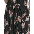 thumbnail image 6 of Falling Flowers Women's Mock Neck Sleeveless Midi Dress, Sizes XS-XL, 6 of 7