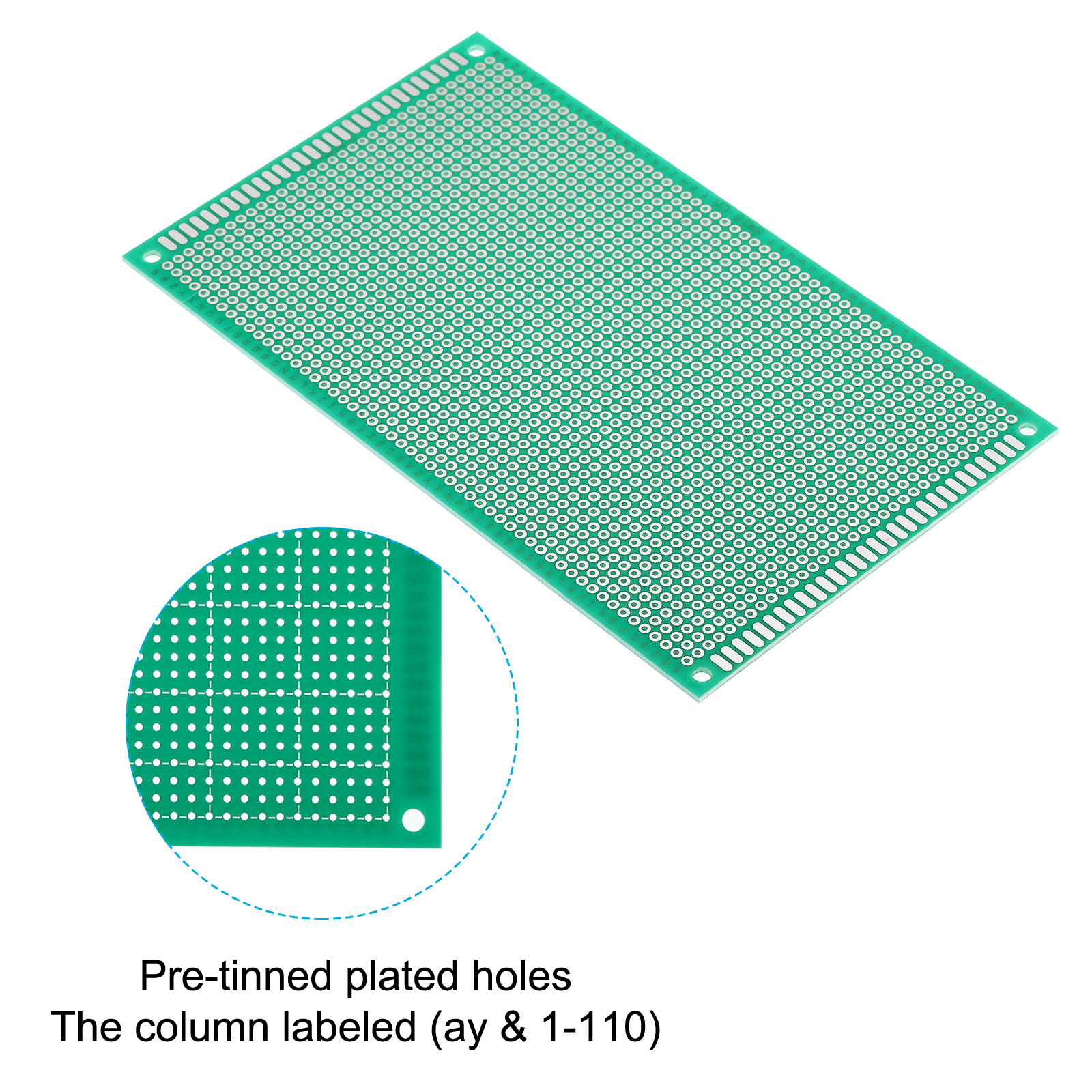 6" x 3.5" PCB Board Circuit, 12 Pcs Single Sided Prototype Solder Boards for Soldering and Electronic Project Circuit Boards Solderable Breadboard, Green