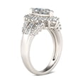 thumbnail image 5 of Blue Jewel 14K White Gold Plated Rings - 1.8 Ct Marquise Cut White Diamond Rings - Engagement Wedding Diamond Jewelry for Women's - Bridal Diamond Jewelry - Multi Diamond Anniversary Silver Jewelry, 5 of 11
