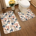 thumbnail image 2 of Yiaed Watercolor Plants Print Bathroom Mat Set 2 Pieces Mat Anti-Skid Pad Ultra Soft and Absorbent Bathroom Bath Mat Contour Bath Rugs for Toilet Base, 2 of 6