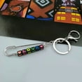 thumbnail image 7 of Bottone Fashion Custom Letter Keychain Unique Acrylic Key Accessory Bag Pendant Pin Shape Key Holder Punk Style Keyrings for Key, 7 of 7