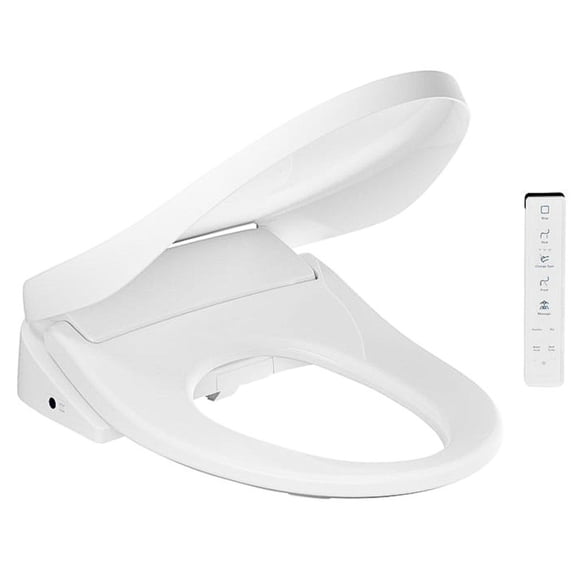 Kohler PureWash E825 Elongated Bidet Toilet Seat with Remote, Heated Seat, White