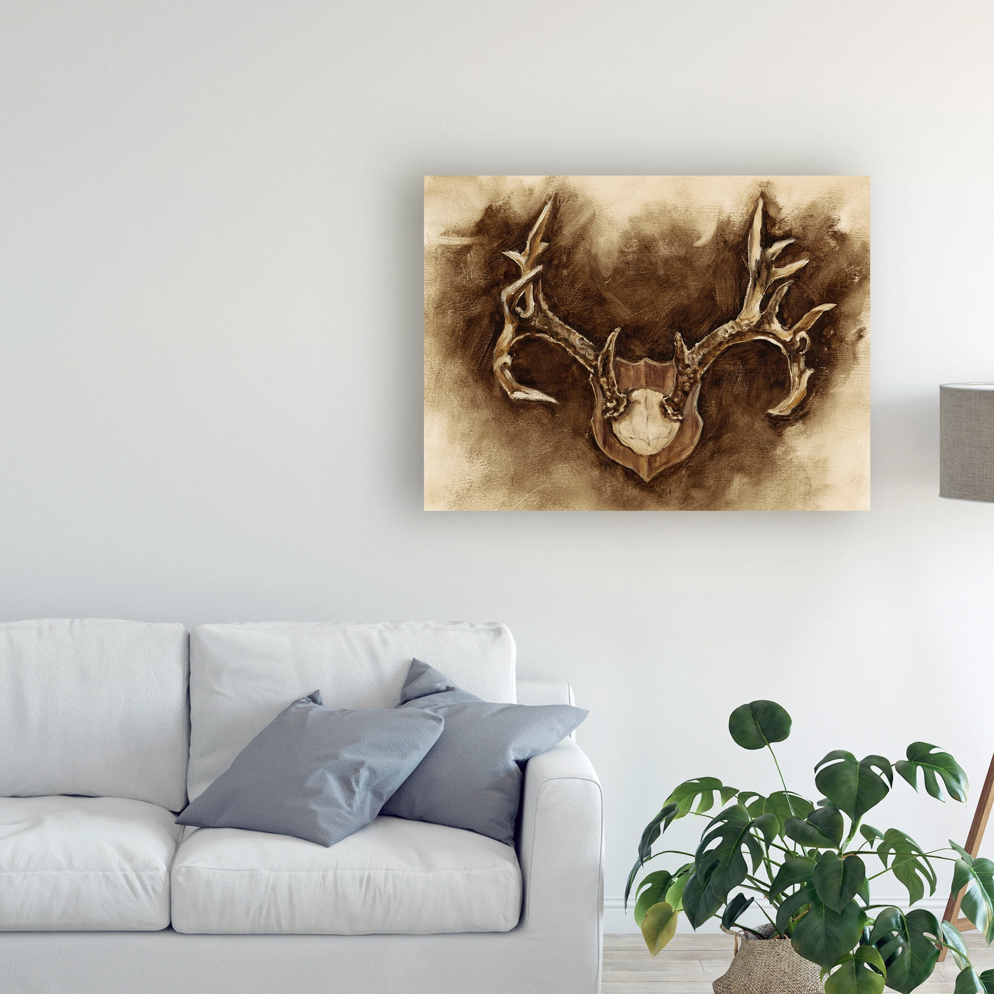 Trademark Fine Art 'Rustic Antler Mount I' Canvas Art by Ethan Harper