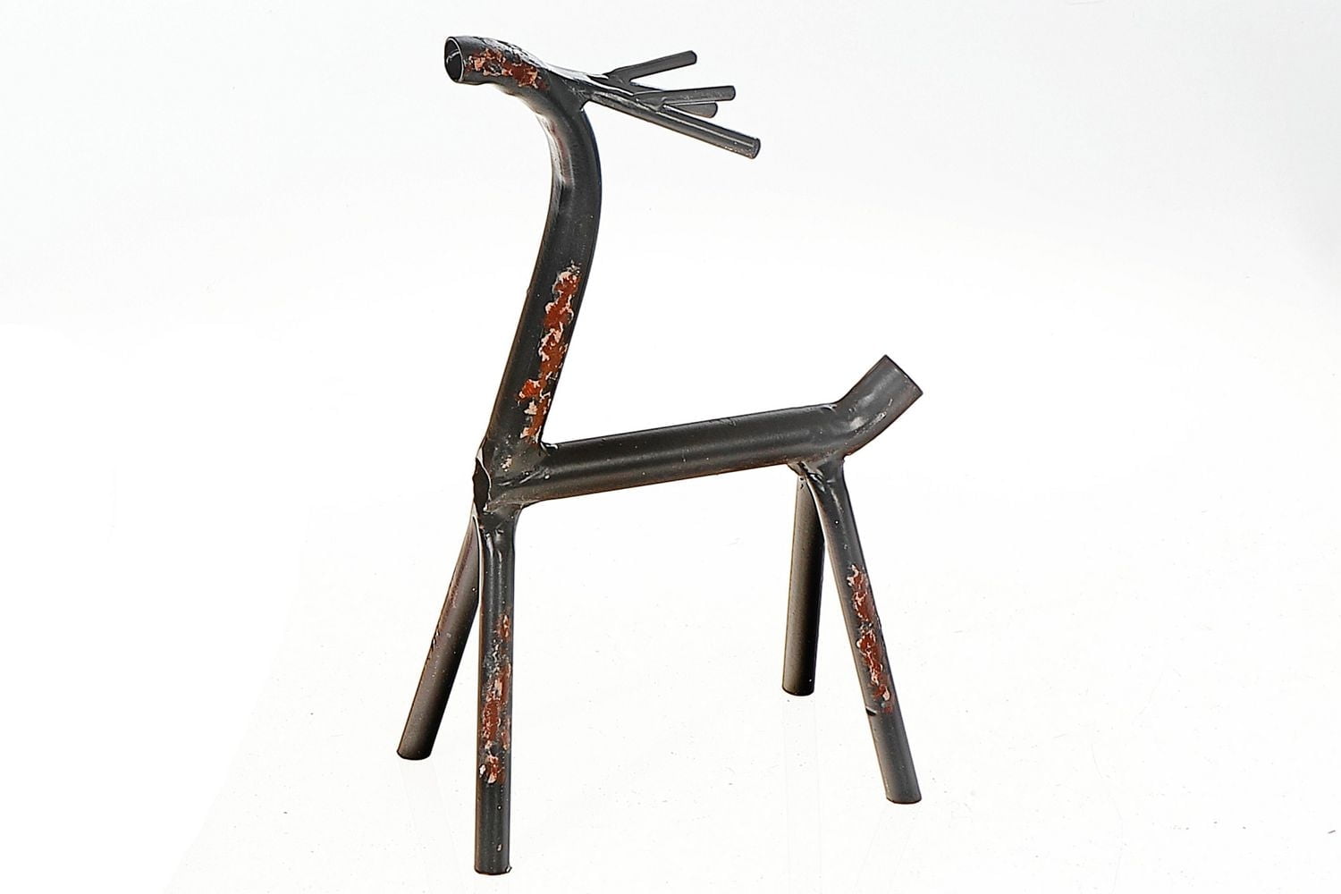 Black Metal Standing Deer Nose Up