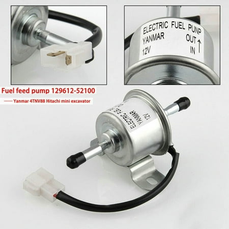 Kiplyki DC 12V Electronic Fuel Feed Pump 129612-52100 For Yanmar 4TNV88 3TNV88 Fine