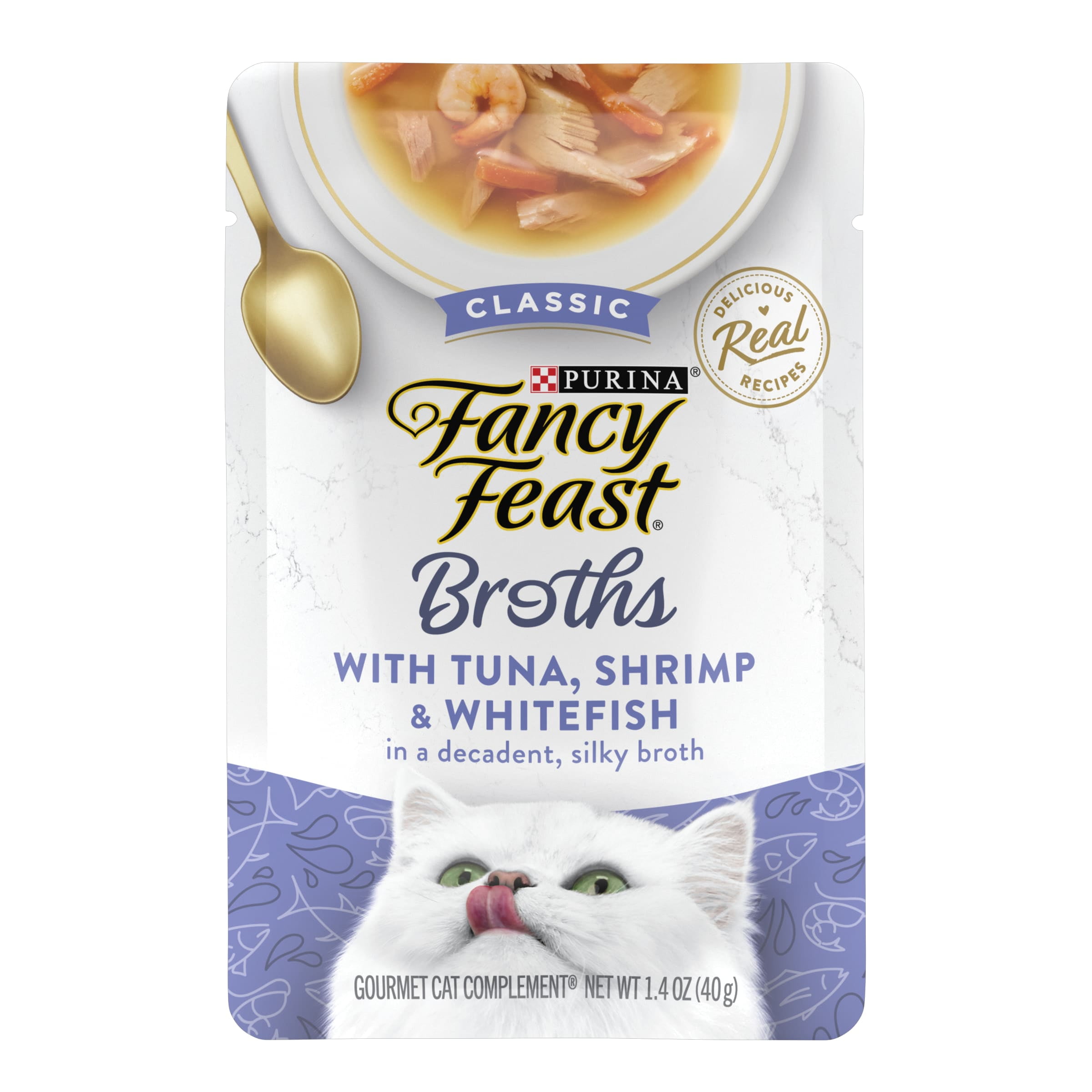 Fancy Feast Classic Broths with Tuna, Shrimp & Whitefish Cat Food Pouches Fancy Feast Classic Broths with Tuna, Shrimp & Whitefish Cat Food Pouches