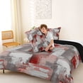 thumbnail image 4 of Homewish Red Geometric Plaid Queen Comforter Set,Retro Abstract Comforter Sets Queen,Black Reversible,3pcs,1 Comforter and 2 Pillowcases, 4 of 7