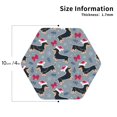 thumbnail image 3 of Disketp Christmas Hat Dachshund Funny Coasters,6 Pcs Leather Coasters with Holder, Perfect Housewarming Hostess Gifts,Protect Furniture from Water Marks Scratch and Damage,Hexagon, 3 of 7
