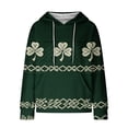 thumbnail image 4 of Pounoo St Patricks Day Hoodies for Women Shamrock Print Waffle Knit Sweatshirt Comfortable Fashion Casual Saint Patricks Shirt Gift, 4 of 5