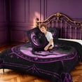 thumbnail image 4 of Manfei Gothic Dark Dragon Animals Queen Comforter Set,Vintage Flower Circle Comforter Sets Queen,Black Pink,Black Reversible,3pcs,1 Comforter and 2 Pillowcases, 4 of 7