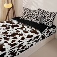 thumbnail image 3 of Erosebridal Classic Cow Hide Spot Zipper Twin Comforter Sets with Fitted Sheet and 2 Pillowcases,Animal Print Zipper Bedding Set For Boys,Black Reversible,4 Pieces, 3 of 7