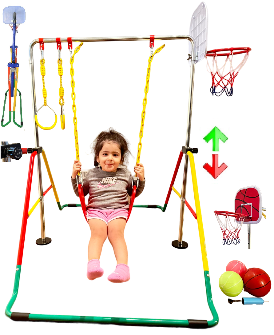Kids Expandable Gymnastics Bar 5 in 1 Playground Height Adjustable