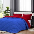 thumbnail image 4 of D.N.G. BEDDINGS 5 Piece Luxury Reversible Diamond Pattern Comforter Set Premium Super Soft, All Season 800 TC, 100% Egyptian Cotton Full/Queen Size Red-Royal Blue Color, 4 of 7