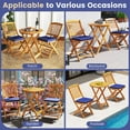 thumbnail image 4 of Topcobe 3 Pieces Acacia Wood Patio Folding Bistro Set with Soft Cushions, Outdoor Patio Furniture for Garden Backyard Pool Deck-Navy, 4 of 12