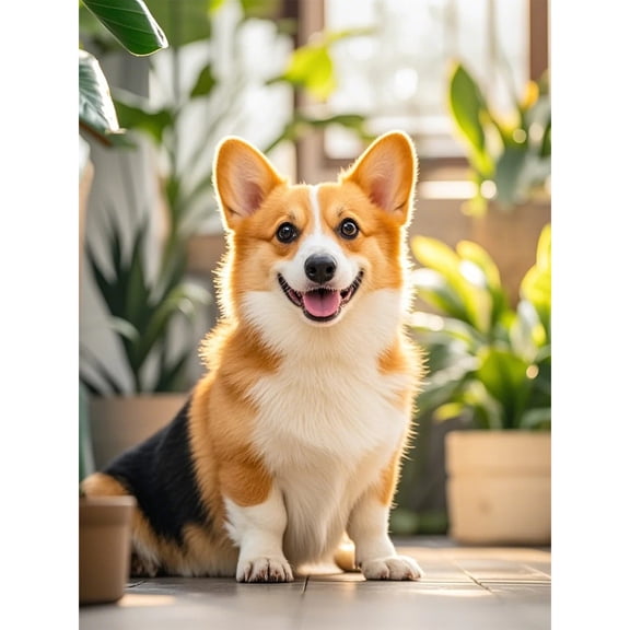 Corgi 5D Diamond Art DIY Kits Diamond Painting Full Round Drill Rhinestones by Number Embroidery Arts and Crafts for Living Room Home Wall Decor 12x16 inch / 30x40cm