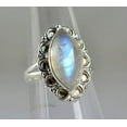 thumbnail image 5 of Navya Craft Rainbow Moonstone Marquise 925 Sterling Silver Handmade Women Statement Ring Size 12.5, 5 of 5
