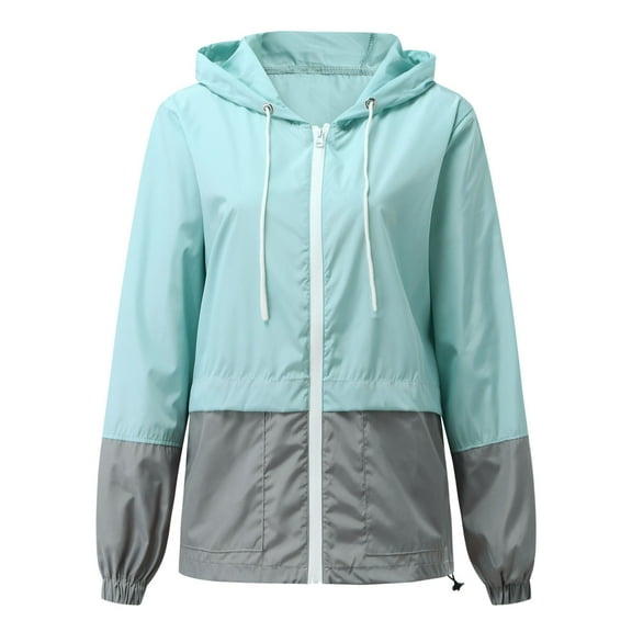 Vestitiy Rain jackets for women Women Plus Size Waterproof Rain Jacket  Packable Outdoor Hooded Windbreaker Rain jacket clearance