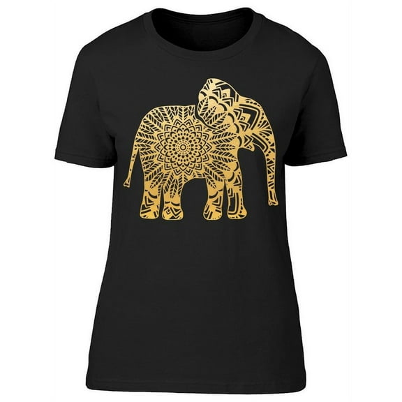 Yellow Ornamental Elephant T-Shirt Women -Image by Shutterstock, Female x-Large
