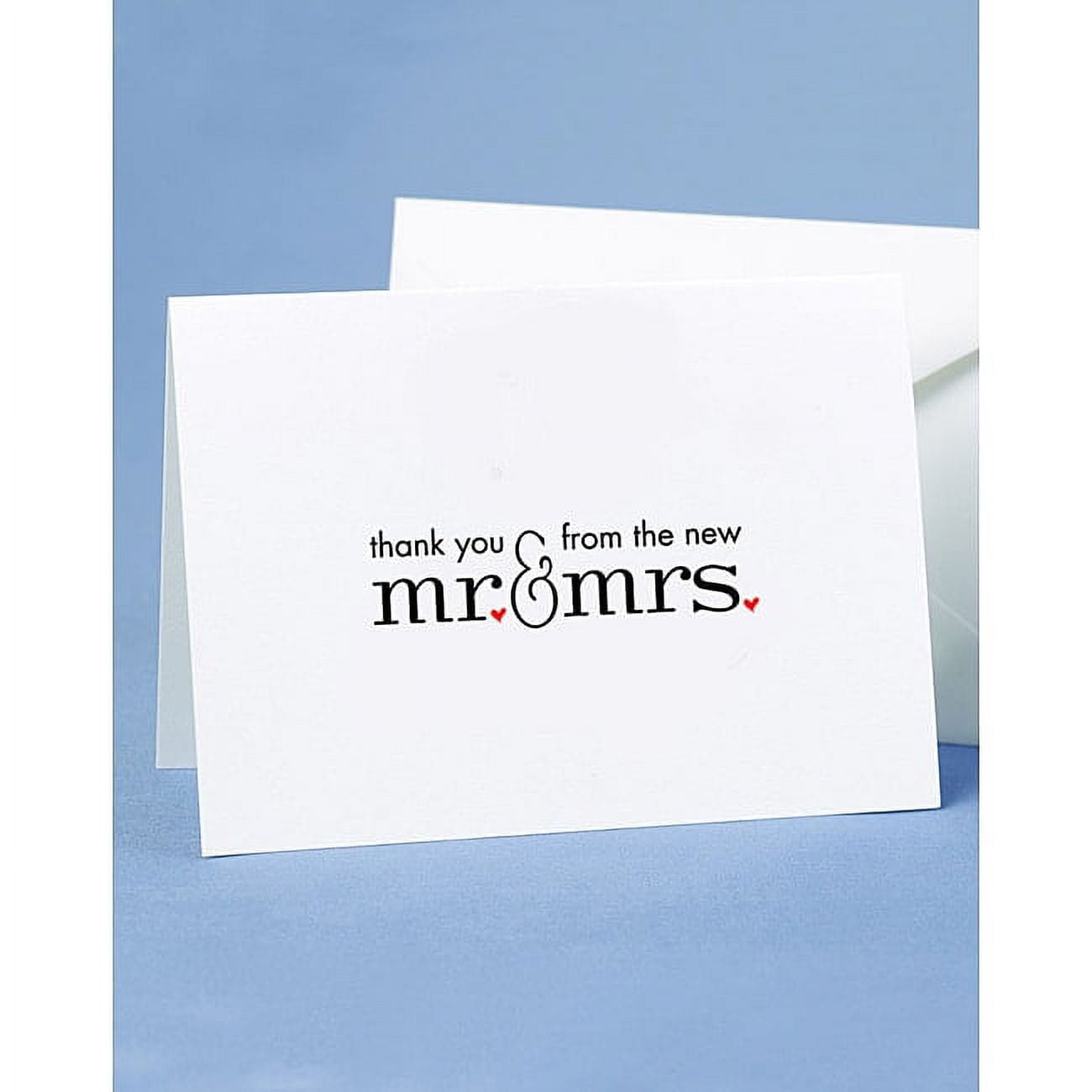 Black & White Mr. & Mrs. Thank You Cards: 50 pieces