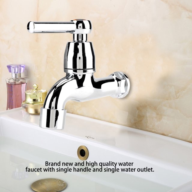Grifo de PlásStico para Lavadora, Grifo de Agua Para Fregadero con una Sola Manija y Salida, Hecho de Plásstico de Primera, Duradero y Elegante, Vngulo De Carrete