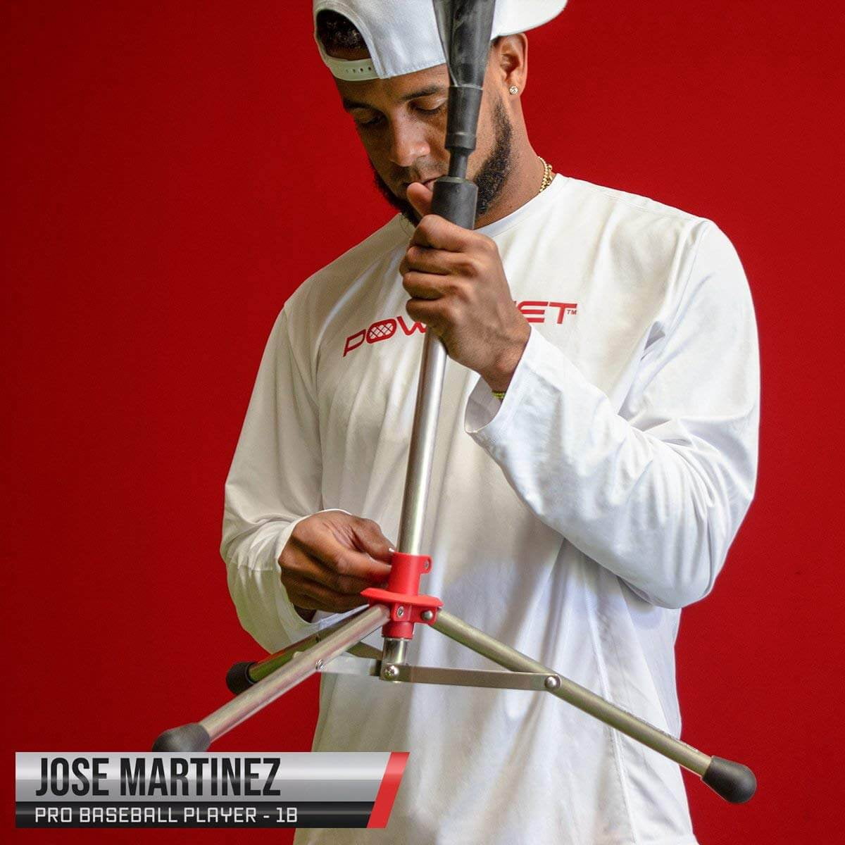 PowerNet Baseball Softball Batting Tee, Adjustable Height Baseball Tee 27.5" - 44", Portable Baseball Tees for Hitting Training, Collapsible Rubber Top Tee, Hitting Drill Coaching Aid (Heavy Tee)
