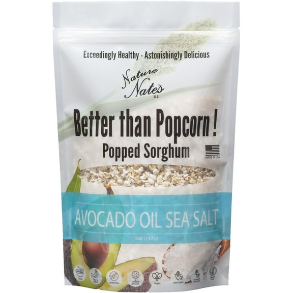Nature Nate's LLC Popped Sorghum, Avocado and Sea Salt-Single 5 oz Bag