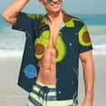 thumbnail image 5 of Lsque Avocado in Space pattern Hawaiian Shirt for Men, Unisex Summer Beach Casual Short Sleeve Button Down Shirts-X-Large, 5 of 9