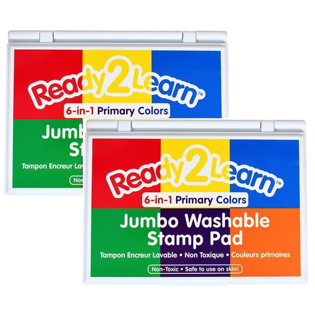 Learning Advantage CE-10054-2 Prêt 2 Apprendre Jumbo Tampon Lavable 6-en-1, Multi Couleur - Lot de 2