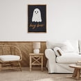 thumbnail image 3 of Stupell Industries Hey Boo Spooky Ghost Holiday Painting Brown Floater Framed Canvas Art Print Wall Art, 21 x 31, 3 of 10
