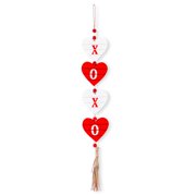 Valentine's Day Wooden Hanging YPF5Decor, Small Heart-Shaped Wooden Vertical Hanging Love Sign for Valentine's Day Wedding Party Office Home Decoration