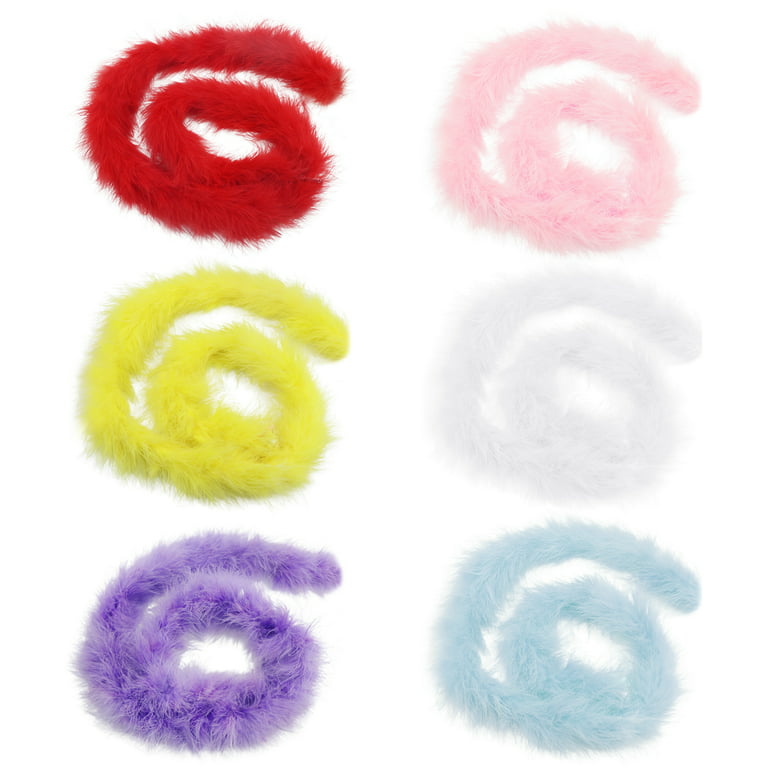 6Pcs 6.6Ft Colorful Feather Boas for Craft - Party Feather Boas Bulk,  Natural Plush Turkey Feathers Dress Up Boas for Unisex Halloween Costume  Wedding