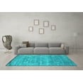 thumbnail image 3 of Ahgly Company Machine Washable Indoor Rectangle Persian Turquoise Blue Bohemian Area Rugs, 2' x 4', 3 of 4