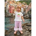 thumbnail image 6 of BemeyourBBs Kids Toddler Baby Girl Summer Clothes Little Girls Summer Strawberry Outfits Strawberry Embroidery Ruffle Short Sleeves T-Shirt and Elastic Plaid Flare Pants Set, 6 of 9