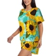 thumbnail image 2 of Picia Sunflowers With Green Leaves Pajamas Sets for Women Soft Short-Sleeved Pjs with Lounge Shorts Two Piece Sleepwear-XX-Large, 2 of 9
