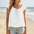 thumbnail image 6 of SwiftWear Women's Ruffle Drawstring Cute Tank Top Crew Neck Sleeveless Cami Casual Loose Fit Beach & Vacation Top​, 6 of 8