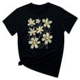 thumbnail image 5 of KIHOUT Nouveau Haut de Mode d'Été pour Femmes 2025, Haut à Manches Courtes Col Rond Décontracté Imprimé Noir 2TG, 5 of 5