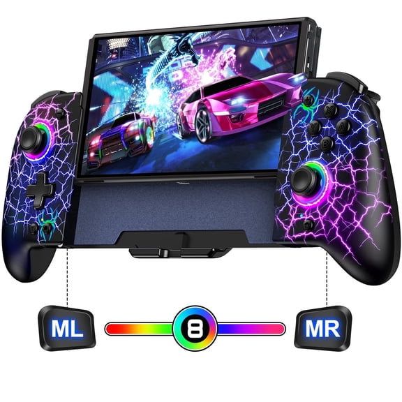 ESYWEN Switch Controller for Switch/OLED Joy Cons with Turbo, Vibration, Programmable