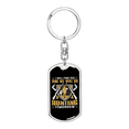 thumbnail image 1 of We Will Go Hunter'S Keychain Stainless Steel or 18k Gold Dog Tag Keyring, 1 of 8