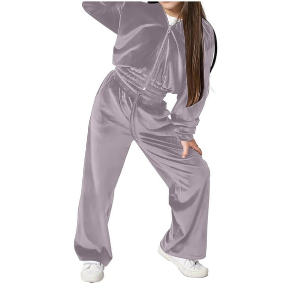 Women's Autumn Winter Casual Velour Suit Two Piece Set Comfortable Stylish Trousers Outfit for Girls Sports and Daily Wear
