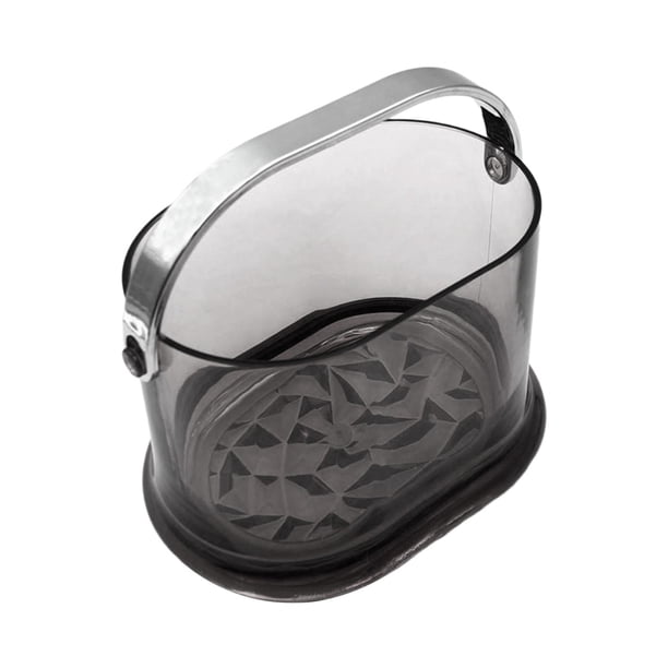 Contenedor de cubitos de hielo de 2,5 l, cubo acrílico para vino y champán, bañera para enfriar bebidas, cubo para playa de barbacoa de Negro