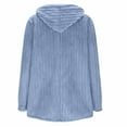thumbnail image 6 of Lixiuxyad Fuzzy Hooded Jacket Women's Jacket Winter Warm Soft Hooded Coat Long Sleeve Button Front Loose Fit Casual Outerwear For Daily Wear Blue, 6 of 6